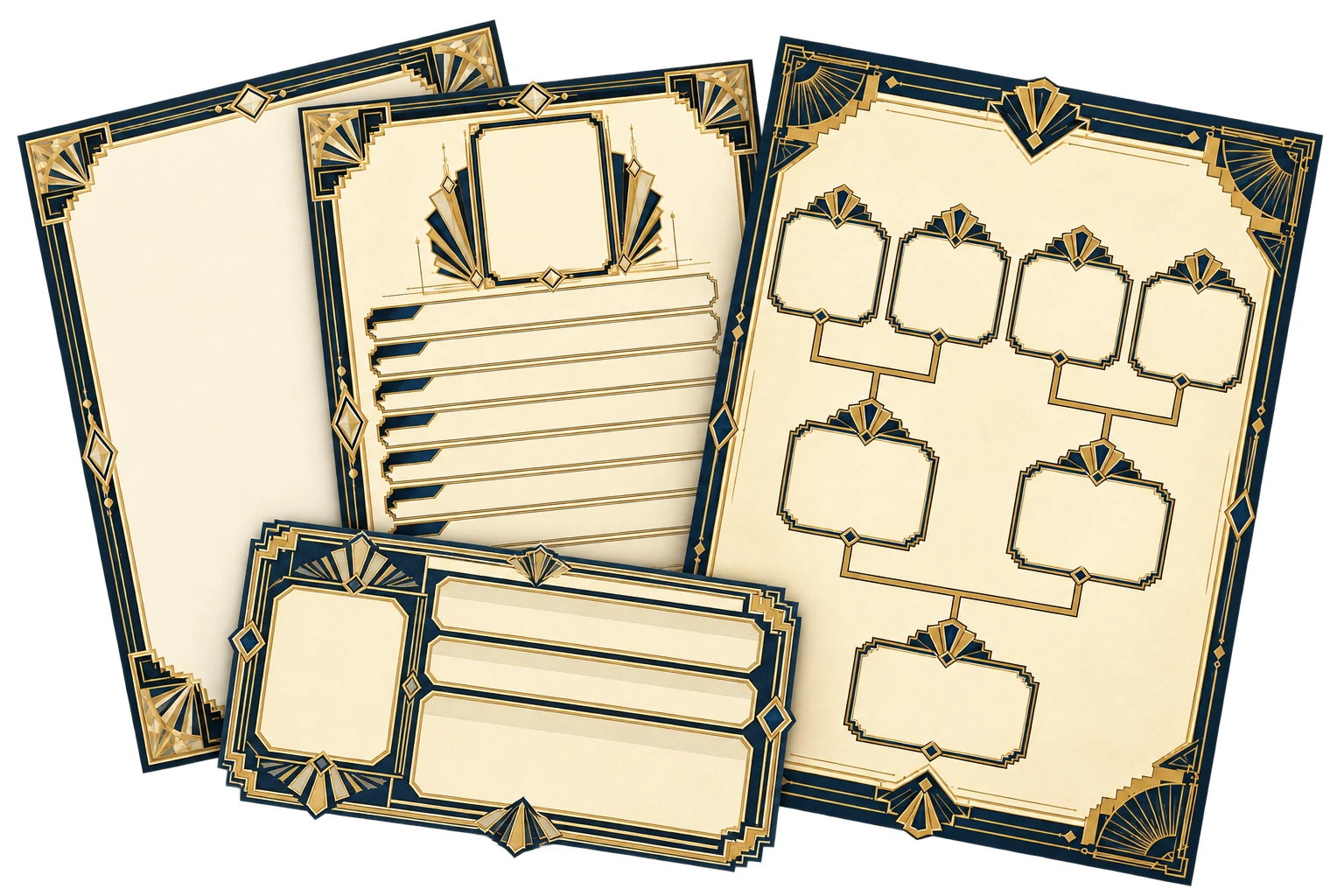 1930s Memory Album: a layered assortment of coordinated family-history printable examples